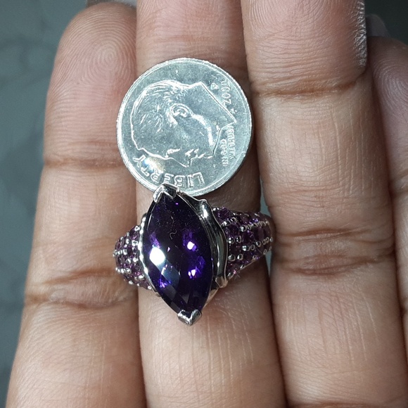 925 Untreated Rhodolite Garnet, Purple Marquise Amethyst. Price Is Firm. - Picture 6 of 6